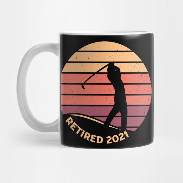 Vintage Golfer Retired 2021 Golf Player Golfing Retirement by Souben